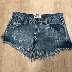 One Teaspoon Bandits High Rise Denim Shorts